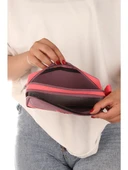 Relaxion Mor İki Gözlü Krinkıl Kumaş Kalem Çantası Kalemlik (173) thumbnail 3