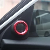 Honda Civic 2016-2019 için, Kırmızı Renk Daire Hoparlör Çercevesi 2 ADET thumbnail 1