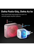 45W GaN USB-C 2 Port Mini Adaptör Samsung PPS 2.0 Destekli Hızlı Şarj Type-C PE2105 White - ACH03717 thumbnail 5