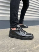 JET-152 Cool Bağcıklı Rugan Erkek Günlük Spor Klasik Ayakkabı RST - Siyah thumbnail 1