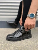 JET-152 Cool Bağcıklı Rugan Erkek Günlük Spor Klasik Ayakkabı RST - Siyah thumbnail 3