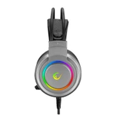 RAMPAGE RM-X5 AIRS GRİ CMEDIA 100B CHIPSET USB RAINBOW LED AYDINLATMALI GAMING MİKROFONLU KULAKLIK RAMPAGE - 2
