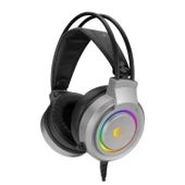 RAMPAGE RM-X5 AIRS GRİ CMEDIA 100B CHIPSET USB RAINBOW LED AYDINLATMALI GAMING MİKROFONLU KULAKLIK RAMPAGE - 1