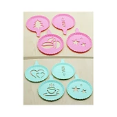 Renkli Kahve Süsleme Şablonları  - 4Lü Magic Süsleme Şablonu - 6