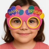 CEYLAN ADAM Balon Desenli Karton Doğum Günü Gözlükleri 6 Adet Pembe Renk thumbnail 1