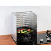 Ocak Yağ Sıçrama Koruyucu Katlanır Alüminyum Levha -Kolay Silinir Piknik Tüpü Rüzgar Önleyici Panel - 8