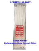 PEMSAN Klips Kablo Bağı 8x550 BEYAZ (100lü Paket) Kablo Cırdı - 2