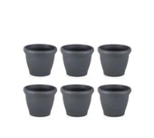 Omnipazar SO-HS02 Plastik Hasır Desenli Saksı 6 lt Antrasit 6 Adet - 1