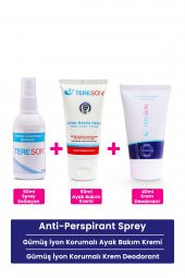 Tereson Tereson Terleme Önleyici Sprey 50 ml +Gümüş İyon Korumalı Krem Deodorant + Koku Karşıtı Ayak Bakım - 1