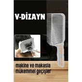 Kuaför Berber V Dizayn Kavisli Kontur Kesim Tarağı - 2