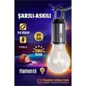 Askılı Portatif Şarjlı Askılı Ampül - Kamp Lambası - Acil Durum Lambası - 1
