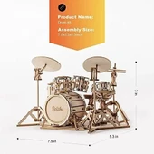 Rolife 3D Ahşap Yapbozlar Model Seti - Davul thumbnail 5