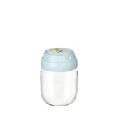 3lü Set Vintage Dekoratif Desenli Cam Kavanoz 425ml - 14,3 oz - 19