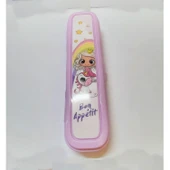 Pembe Multi Renkli Kapaklı Kalemlik Kutusu -Çanta İçi Saklama - Diş Fırçası - Makyaj Fırçası Kutu - 4