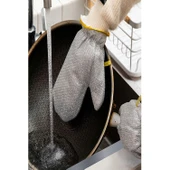 2li Telli Bulaşık Eldiveni Su Geçirmez Kir Sökücü Tava Tencere Ovma Mutfak Banyo Temizlik Eldiveni thumbnail 2