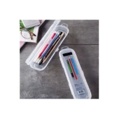 Multi Şeffaf Kapaklı Çanta İçi Saklama - Diş Fırçası - Makyaj Fırçası - Kalemlik Kutusu - 4