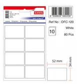 Tanex Beyaz Etiket Ölçü : 52×34 Mm Ofc-120 - 1