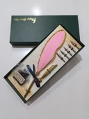 Pembe Tüylü Dolma Kalem Seti - 1