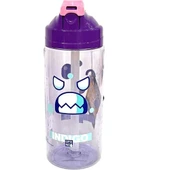 Mor Indıgo Tritan Desenli Pipetli Matara 500 Ml Gıpta Mor - 1