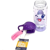 Mor Indıgo Tritan Desenli Pipetli Matara 500 Ml Gıpta Mor - 3