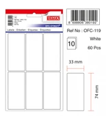 Tanex Beyaz Etiket Ölçü : 33×74 Mm  Ofc-119 - 1