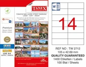 Tanex Lazer Etiket Tw-2712 105x42,69 Mm - 1