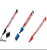 Edding 260 Kırmızı & Mavi & Siyah  3 Adet Kalem - 1