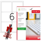 Tanex Tw-2006 99x93 mm Laser Etiket 100 Tabaka 2'li Asetat Kalem Hediyeli - 1