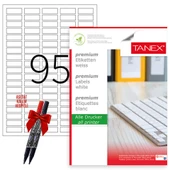 Tanex Tw-2095 30x12 mm Laser Etiket 100 Tabaka 2'li Asetat Kalem Hediyeli - 1