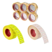 Adel  6'lı Koli Bandı  &  Fiyat Etiketi Sarı Ve Beyaz - 1