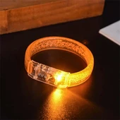 Nessiworld Turuncu Led Işıklı Baskı Yapılabilen Pilli Bileklik Bilezik 1,5 cm Genişlik thumbnail 3