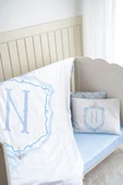 NOU Harf Serisi N Harfi Bebek Boy Nevresim Seti ( 100X150) - Noble Serie - MAVİ - 2