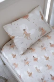 NOU Balerin Periler Organik Bebek Lastikli Çarşaf Seti (80X140+15) - Fairy Garden - 1