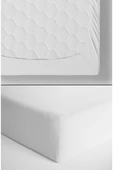 NOU Minik Aylı Organik Bebek Lastikli Çarşaf Seti (80X160+15) - Mini Moons - 4