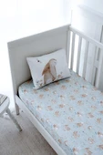 NOU Tavşanlı  Bebek Lastikli Çarşaf Seti (80X160+15) - Rabbit Garden - 2