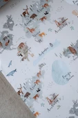 NOU Hayvan Haritası Organik Bebek Lastikli Çarşaf Seti (70X110+15) - Animal Map - 3