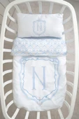 NOU Harf Serisi N Harfi Anne Yanı Nevresim Takımı ( 60x100) - Noble Serie - MAVİ thumbnail 2