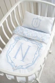 NOU Harf Serisi N Harfi Anne Yanı Nevresim Takımı ( 60x100) - Noble Serie - MAVİ thumbnail 1
