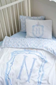 NOU Harf Serisi N Harfi Bebek Boy Nevresim Seti ( 100X150) - Noble Serie - MAVİ - 1
