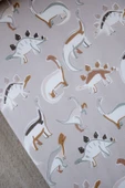 NOU Dinozorlu Organik Bebek Lastikli Çarşaf Seti (80X140+15) - Dinosaurs - 4