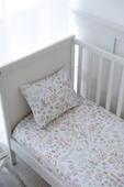 NOU Minimal Çiçekli Organik Bebek Lastikli Çarşaf Seti (80X140+15) - Woodland Floral - 2