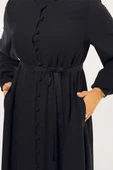 Birit Detaylı Düğmeli Ferace 6043 Siyah thumbnail 4