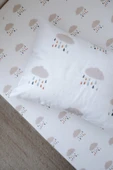 NOU Yağmur Bulutlu Organik Bebek Lastikli Çarşaf Seti (60x120+15) Çok Renkli - 3