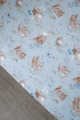 NOU Tavşanlı Organik Bebek Lastikli Çarşaf Seti (60x120+15)  -  Rabbit Garden - 5
