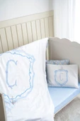 NOU Harf Serisi Ç Harfi Bebek Boy Nevresim Seti ( 100X150) - Noble Serie Mavi - 2