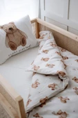 NOU Pofuduk Ayılı Organik Tek Kişilik Nevresim Takımı (160x220) - Fluffy Bear - 2