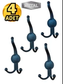 Metal Boncuk Portmanto Askısı Siyah Duvar Tipi – 4’lü thumbnail 1