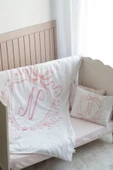 NOU Harf Serisi N Harfi Bebek Boy Nevresim Seti ( 100X150) - Noble Serie Pembe - 3