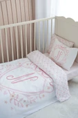 NOU Harf Serisi N Harfi Bebek Boy Nevresim Seti ( 100X150) - Noble Serie Pembe - 1