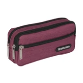 Relaxion Bordo Üç Gözlü Su Geçirmez Kumaş Kalem Çantası Kalemlik 110 - 1